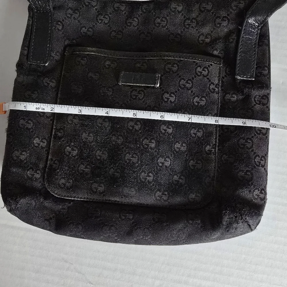 Gucci Black GG Monogram Canvas Crossbody Bag FAIR - Picture 14 of 15
